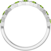 Sterling Silver Natural Peridot Stackable Ring