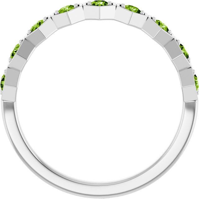 Sterling Silver Natural Peridot Stackable Ring