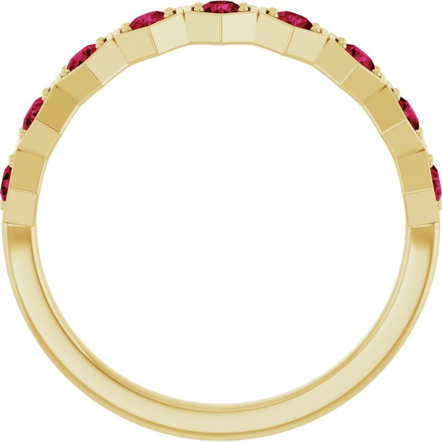 14K Yellow Natural Ruby Stackable Ring