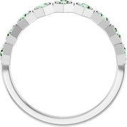 14K White Lab-Grown Alexandrite Stackable Ring