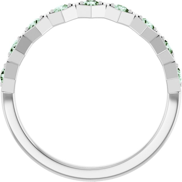 14K White Lab-Grown Alexandrite Stackable Ring