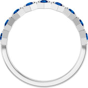 Sterling Silver Lab-Grown Blue Sapphire Stackable Ring