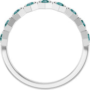 Platinum Natural Alexandrite Stackable Ring