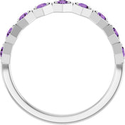 Sterling Silver Natural Amethyst Stackable Ring