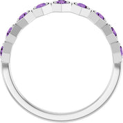 Sterling Silver Natural Amethyst Stackable Ring