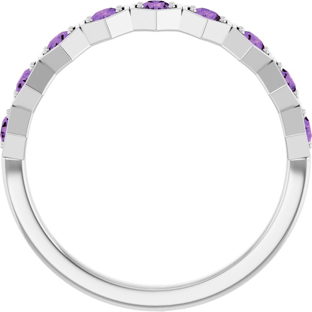 Sterling Silver Natural Amethyst Stackable Ring