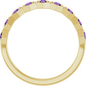 14K Yellow Natural Amethyst Stackable Ring