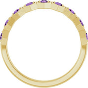 14K Yellow Natural Amethyst Stackable Ring