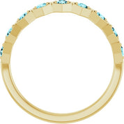 14K Yellow Natural Blue Zircon Stackable Ring