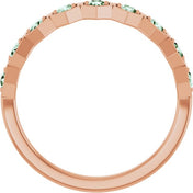 14K Rose Lab-Grown Alexandrite Stackable Ring