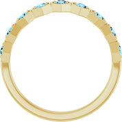 14K Yellow Natural Aquamarine Stackable Ring