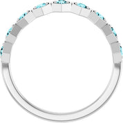 Sterling Silver Natural Blue Zircon Stackable Ring