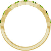 14K Yellow Natural Peridot Stackable Ring