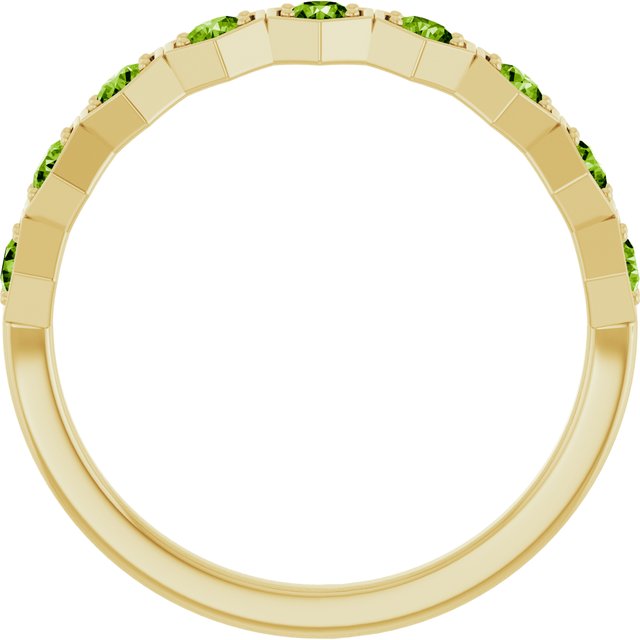 14K Yellow Natural Peridot Stackable Ring