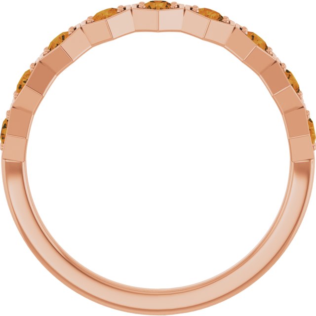 14K Rose Natural Citrine Stackable Ring