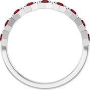 Sterling Silver Natural Mozambique Garnet Stackable Ring