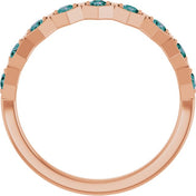 14K Rose Lab-Grown Alexandrite Stackable Ring
