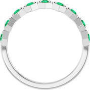 Sterling Silver Lab-Grown Emerald Stackable Ring
