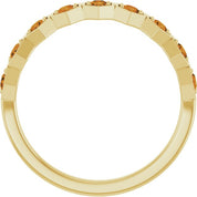 14K Yellow Natural Citrine Stackable Ring