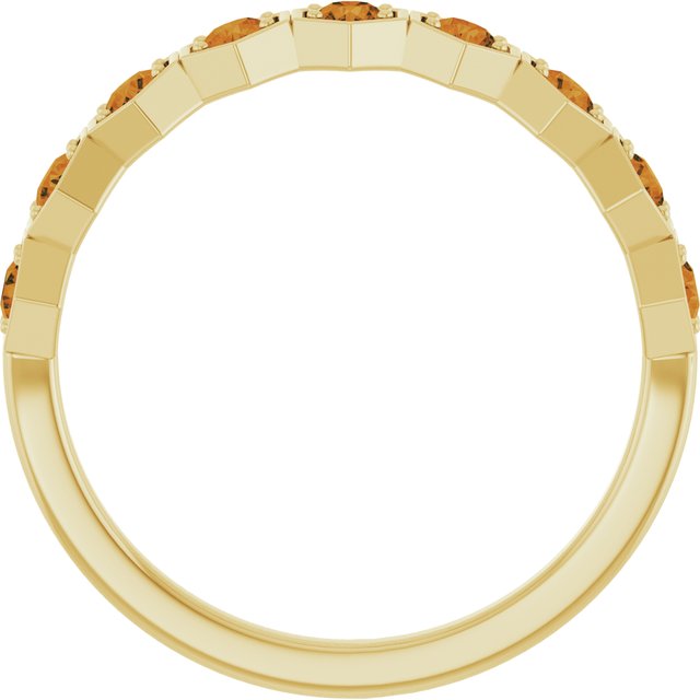 14K Yellow Natural Citrine Stackable Ring