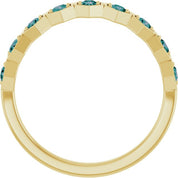 14K Yellow Lab-Grown Alexandrite Stackable Ring