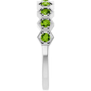 Sterling Silver Natural Peridot Stackable Ring