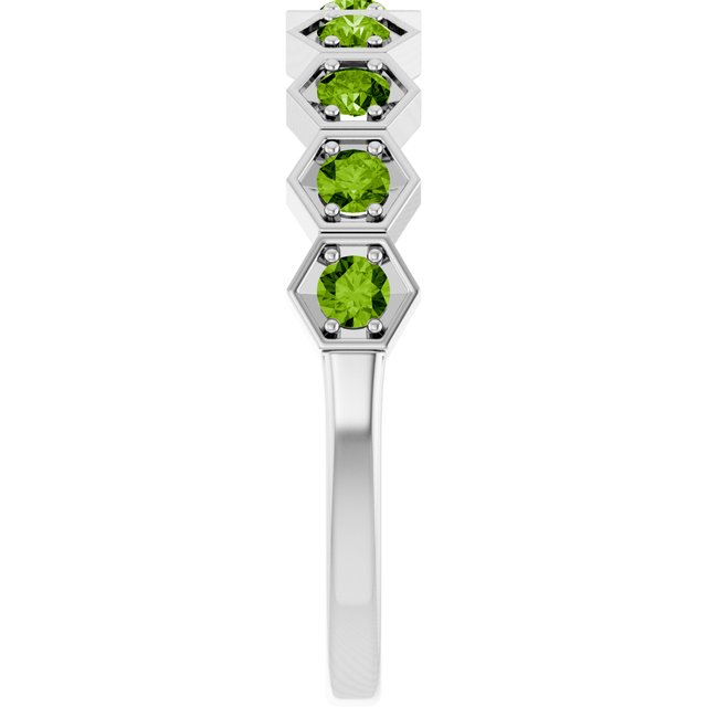 Sterling Silver Natural Peridot Stackable Ring