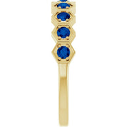 14K Yellow Lab-Grown Blue Sapphire Stackable Ring