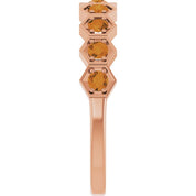 14K Rose Natural Citrine Stackable Ring