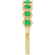 14K Yellow Natural Emerald Stackable Ring