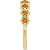 14K Yellow Natural Citrine Stackable Ring