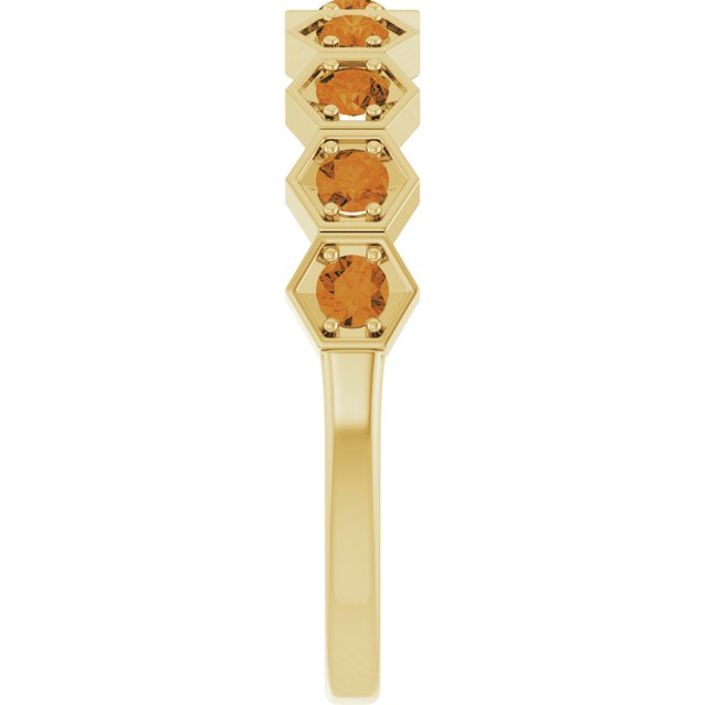 14K Yellow Natural Citrine Stackable Ring