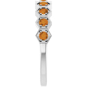 Sterling Silver Natural Citrine Stackable Ring