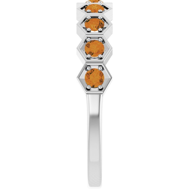 Sterling Silver Natural Citrine Stackable Ring
