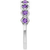 Platinum Natural Amethyst Stackable Ring