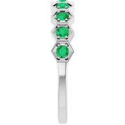 Sterling Silver Lab-Grown Emerald Stackable Ring