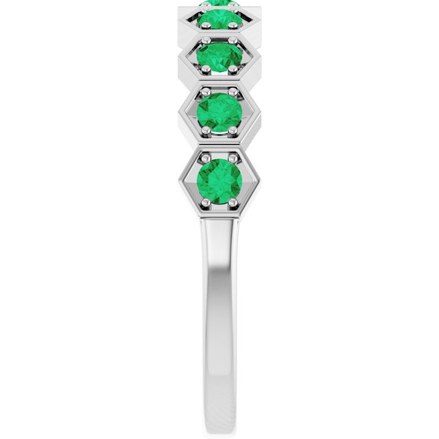 Sterling Silver Lab-Grown Emerald Stackable Ring