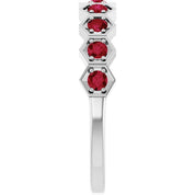 Sterling Silver Natural Ruby Stackable Ring