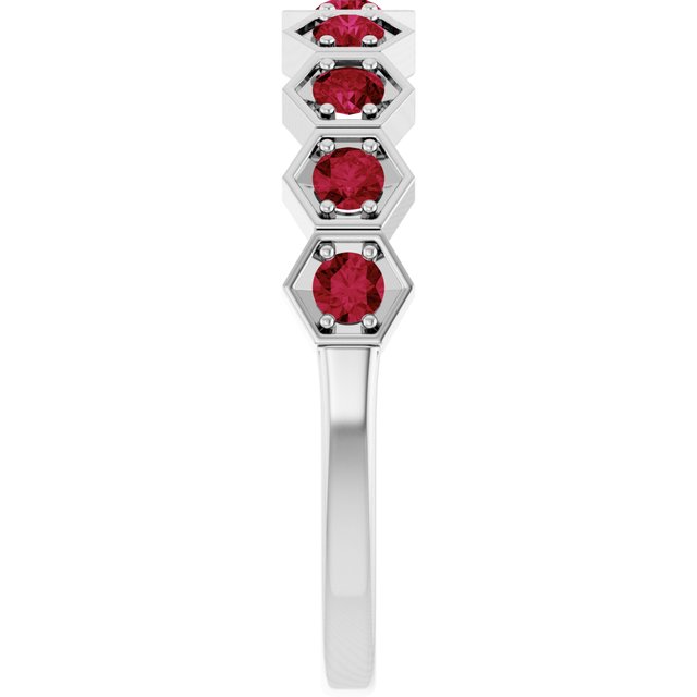 Sterling Silver Natural Ruby Stackable Ring