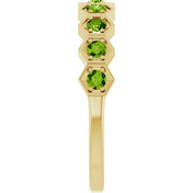 14K Yellow Natural Peridot Stackable Ring