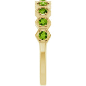 14K Yellow Natural Peridot Stackable Ring