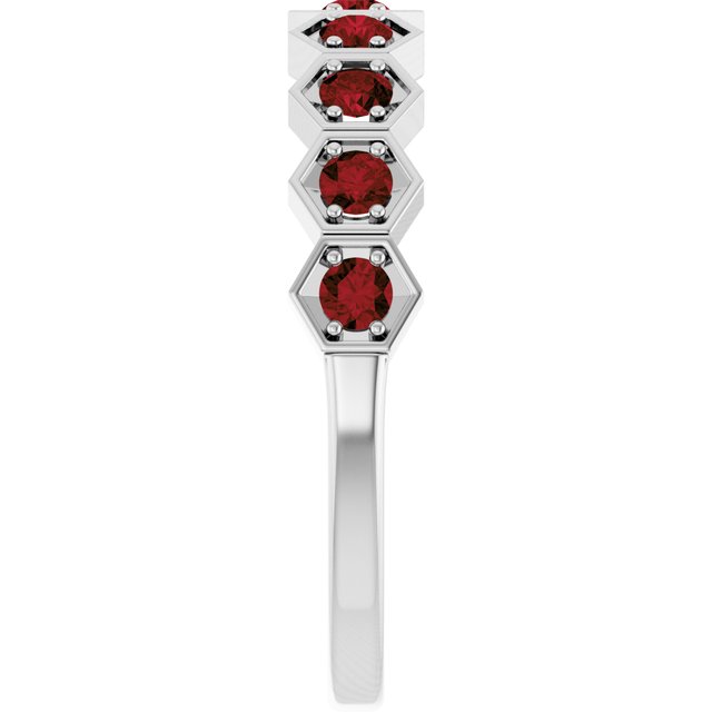 Sterling Silver Natural Mozambique Garnet Stackable Ring