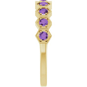 14K Yellow Natural Amethyst Stackable Ring