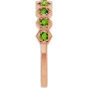 14K Rose Natural Peridot Stackable Ring