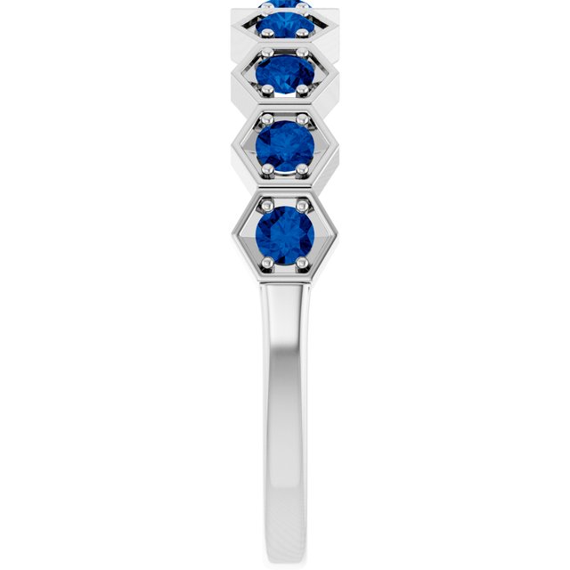 Sterling Silver Lab-Grown Blue Sapphire Stackable Ring