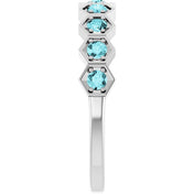 Sterling Silver Natural Blue Zircon Stackable Ring