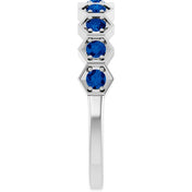 Platinum Lab-Grown Blue Sapphire Stackable Ring
