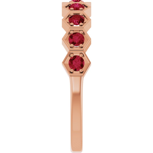 14K Rose Natural Ruby Stackable Ring