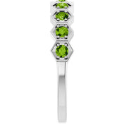 Platinum Natural Peridot Stackable Ring
