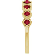 14K Yellow Natural Ruby Stackable Ring